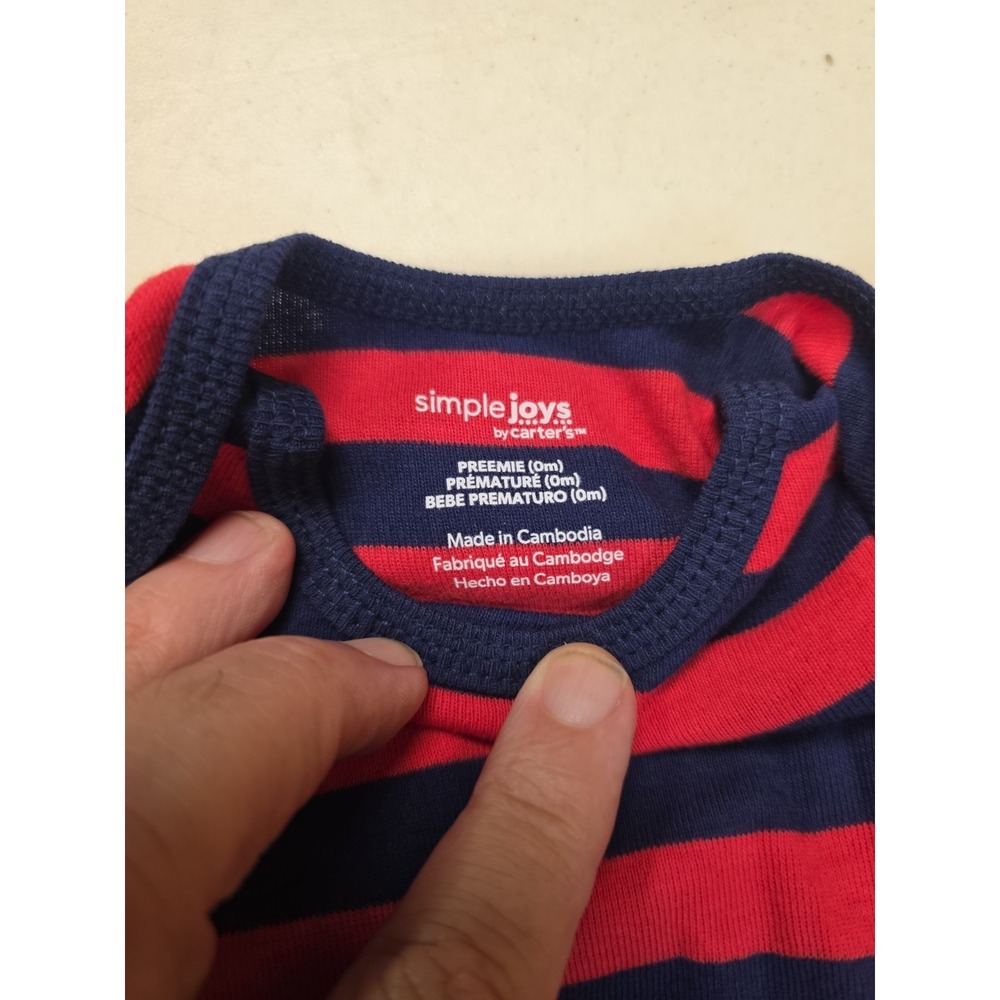 Simple Joys by Carter's Baby Striped Neutral 6-Pack Short Sleeve Bodysuits 0 mo - Picture 2 of 5